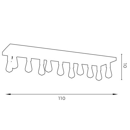 Точковий світильник FILO 11xE27/60W/230V чорний/золотий