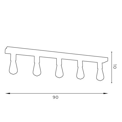 Точковий світильник FILO 5xE27/60W/230V чорний/золотий