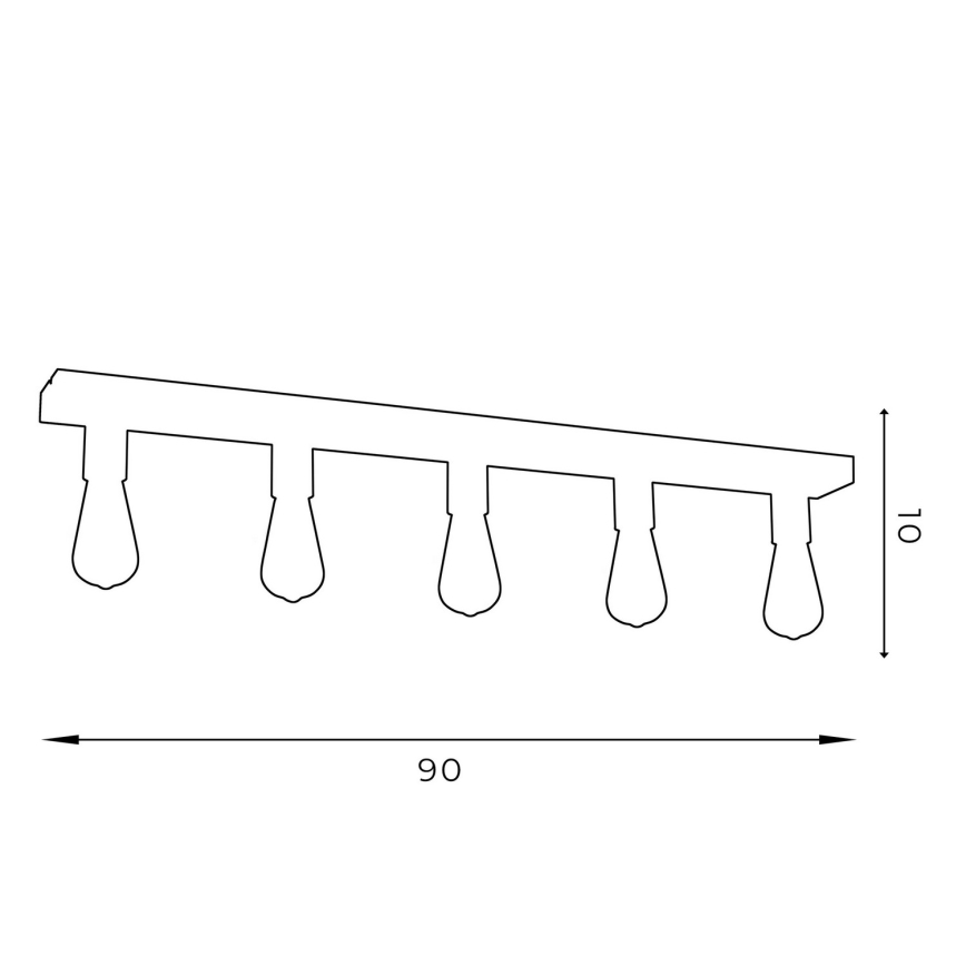 Точковий світильник FILO 5xE27/60W/230V чорний/золотий