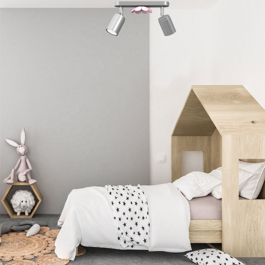 Точковий світильник FLOWER 2xGU10/8W/230V матовий хром