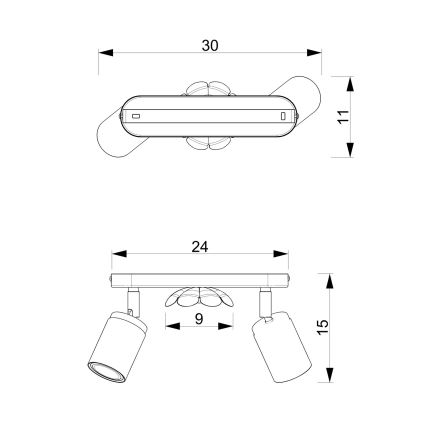 Точковий світильник FLOWER 2xGU10/8W/230V матовий хром