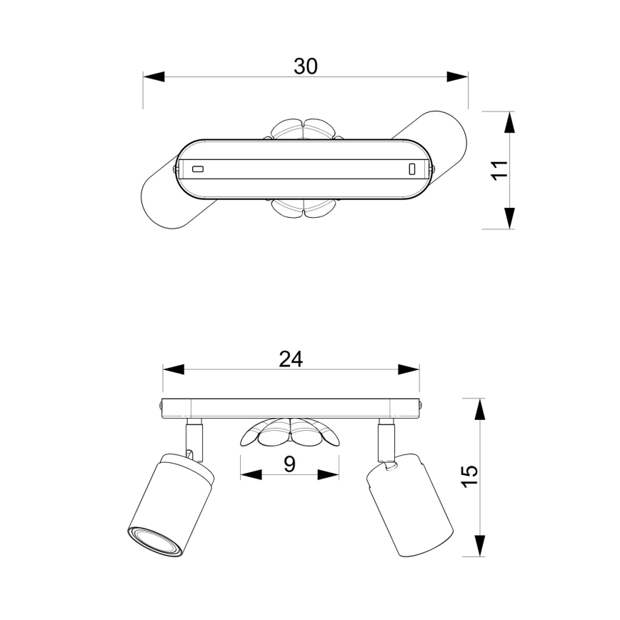 Точковий світильник FLOWER 2xGU10/8W/230V матовий хром