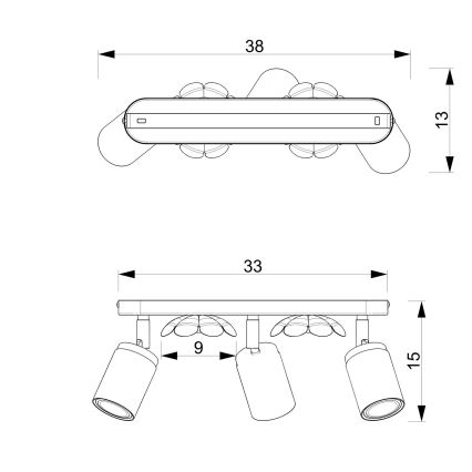 Точковий світильник FLOWER 3xGU10/8W/230V матовий хром