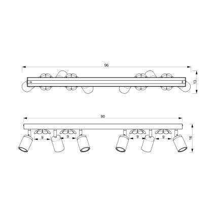Точковий світильник FLOWER 6xGU10/8W/230V білий