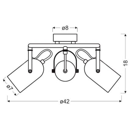 Точковий світильник GRAY 3xE14/40W/230V