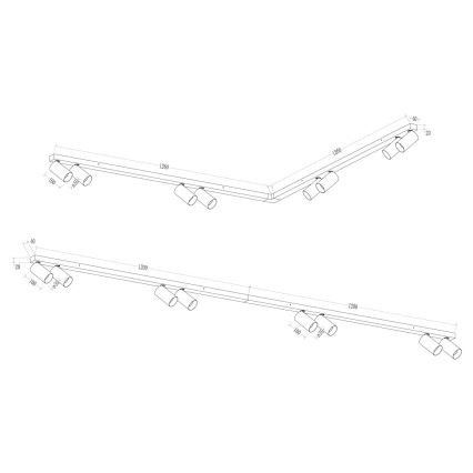 Точковий світильник HERO SPOT 8xGU10/9W/230V чорний