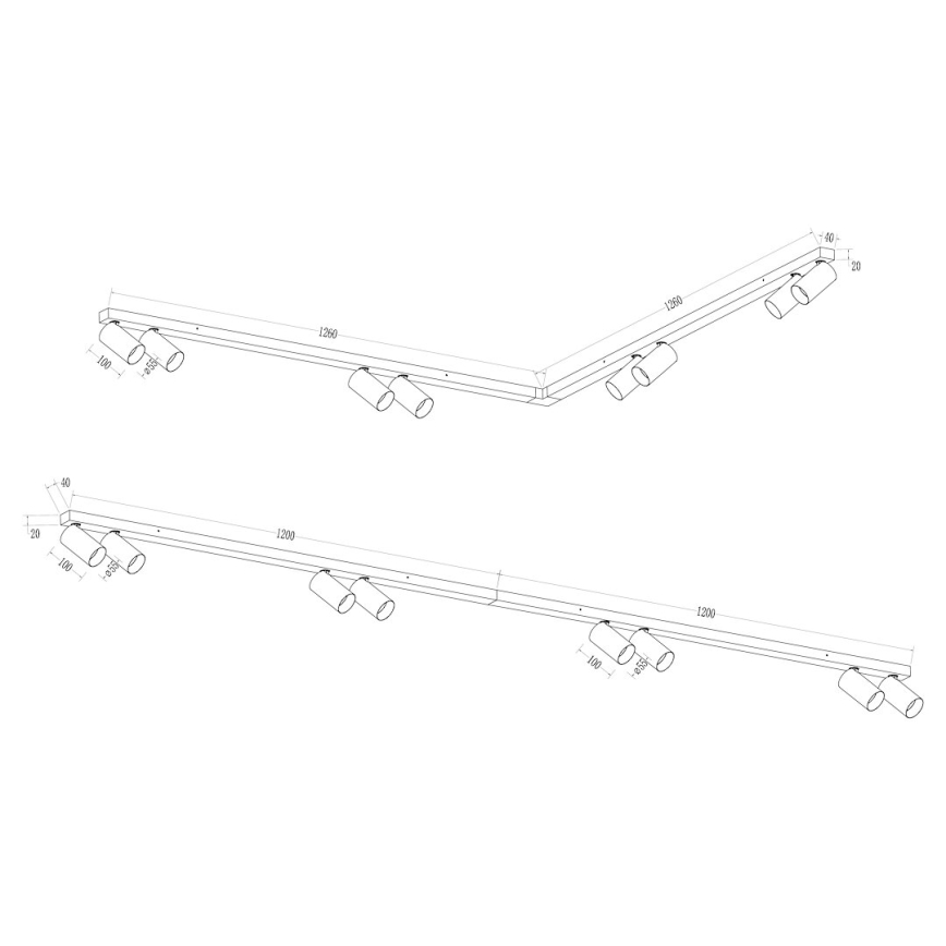 Точковий світильник HERO SPOT 8xGU10/9W/230V чорний