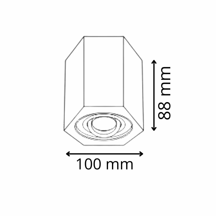 Точковий світильник HEXAGON 1xGU10/10W/230V чорний