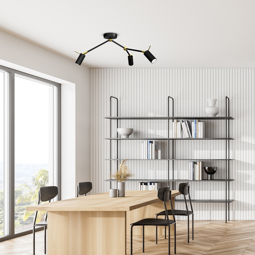 Точковий світильник IRIS 3xGU10/MR11/40W/230V чорний/золотий