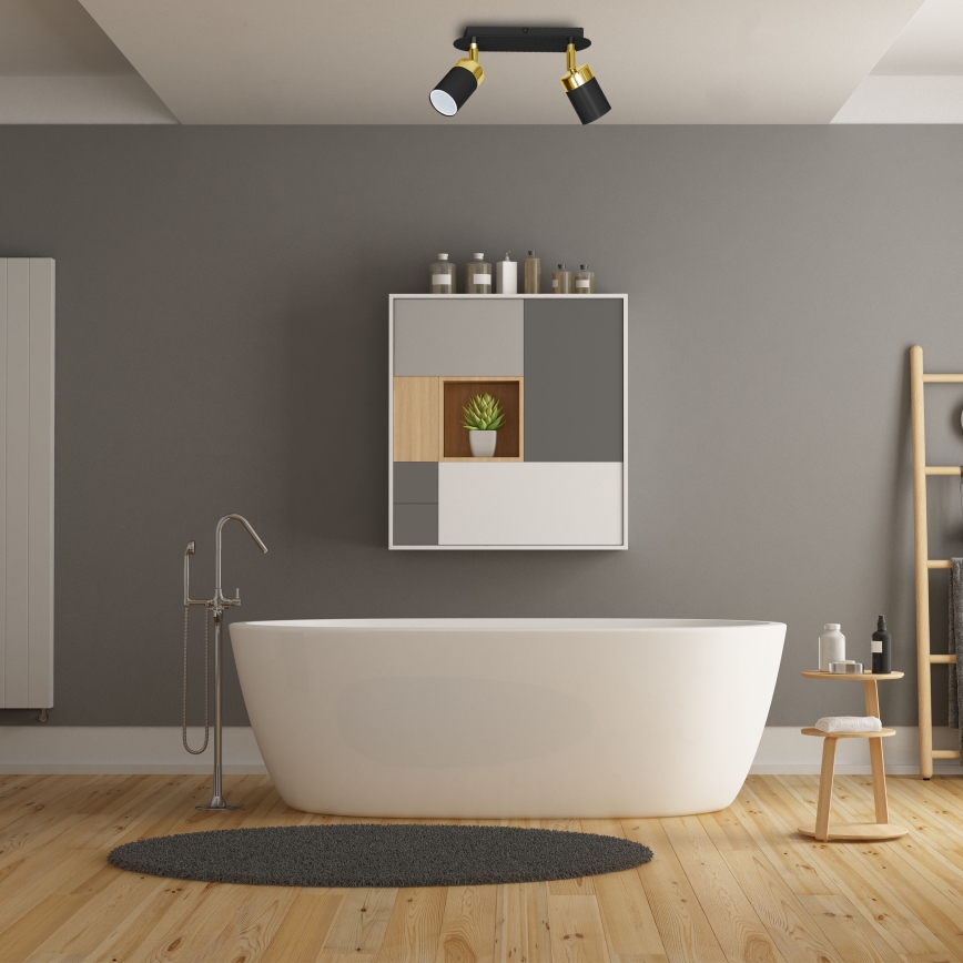 Точковий світильник JOKER 2xGU10/25W/230V чорний/золотий