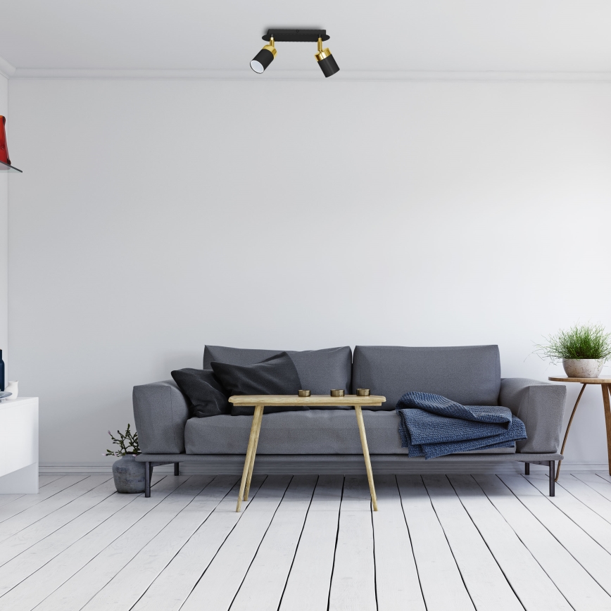 Точковий світильник JOKER 2xGU10/25W/230V чорний/золотий