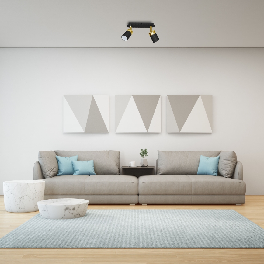 Точковий світильник JOKER 2xGU10/25W/230V чорний/золотий