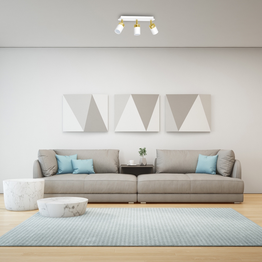 Точковий світильник JOKER 3xGU10/25W/230V білий/золотий