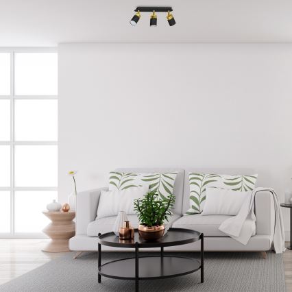 Точковий світильник JOKER 3xGU10/25W/230V чорний/золотий