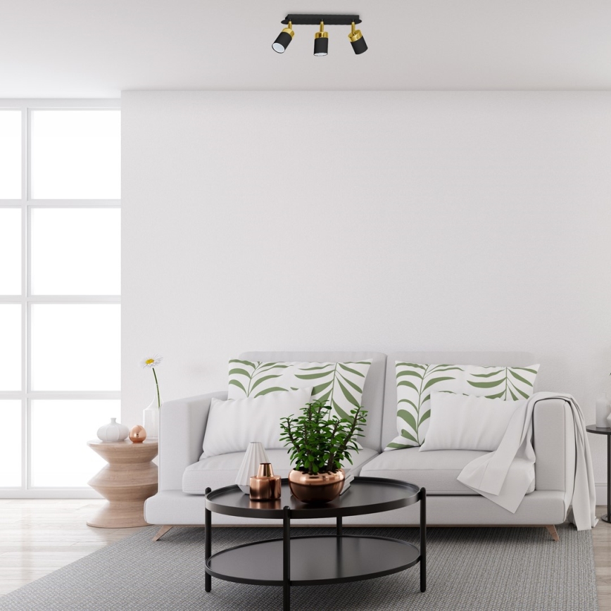 Точковий світильник JOKER 3xGU10/25W/230V чорний/золотий