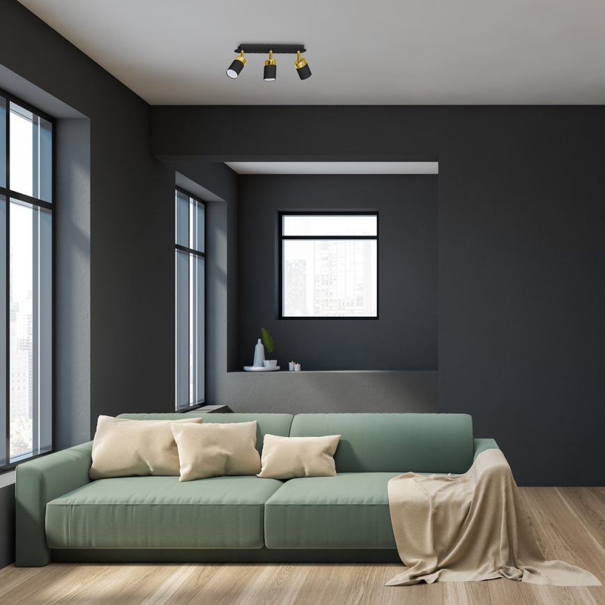 Точковий світильник JOKER 3xGU10/25W/230V чорний/золотий