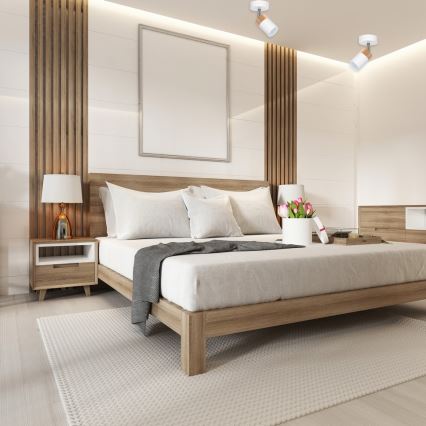 Точковий світильник JOKER WHITE WOOD 1xGU10/8W/230V