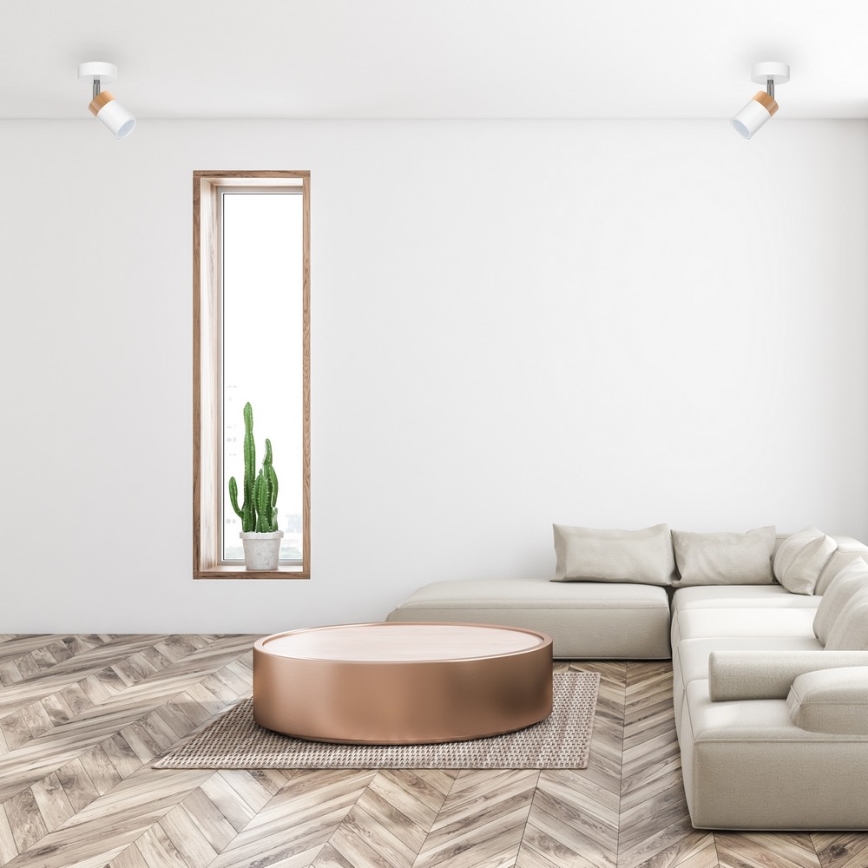 Точковий світильник JOKER WHITE WOOD 1xGU10/8W/230V