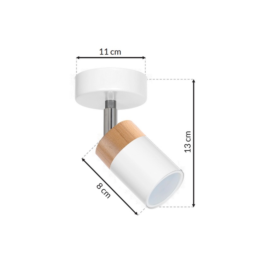 Точковий світильник JOKER WHITE WOOD 1xGU10/8W/230V