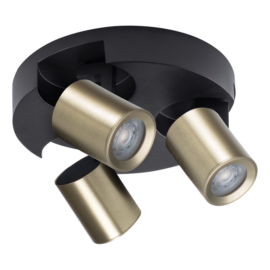 Точковий світильник LAURIN 3xGU10/10W/230V латунь/чорний
