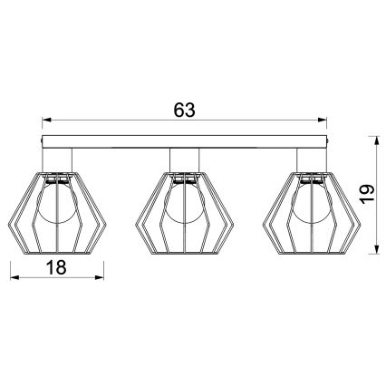 Точковий світильник LETI 3xE27/15W/230V чорний