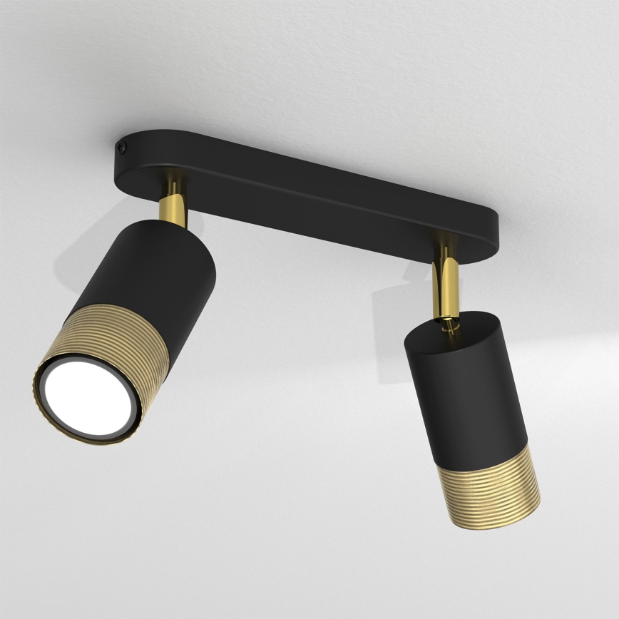 Точковий світильник LINK 2xGU10/8W/230V чорний/латунь