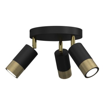 Точковий світильник LINK 3xGU10/8W/230V чорний/латунь