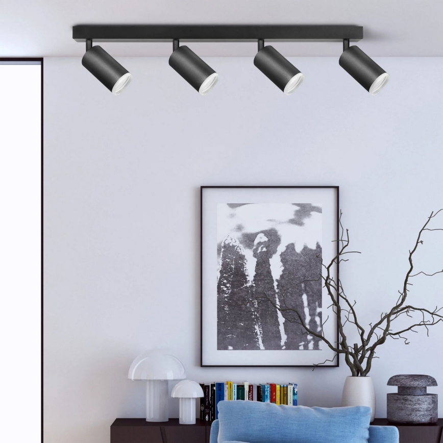 Точковий світильник LONDON 4xGU10/10W/230V чорний