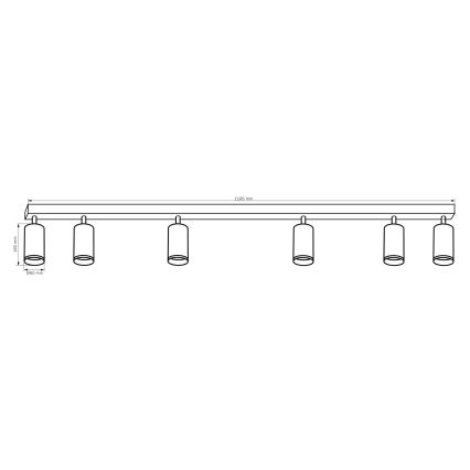 Точковий світильник LONDON 6xGU10/10W/230V чорний