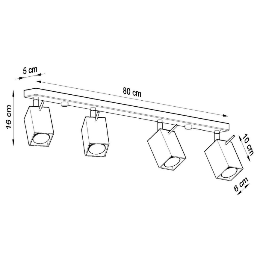 Точковий світильник MERIDA 4xGU10/40W/230V чорний