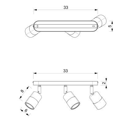Точковий світильник MIZU 3xGU10/8W/230V чорний/латунь