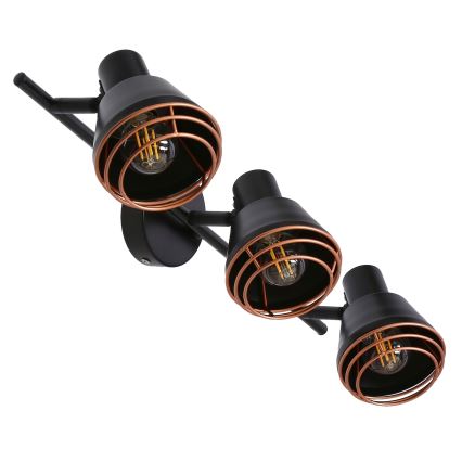 Точковий світильник NERIA 3xE14/40W/230V чорний/мідний