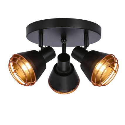 Точковий світильник NERIA 3xE14/40W/230V чорний/мідний