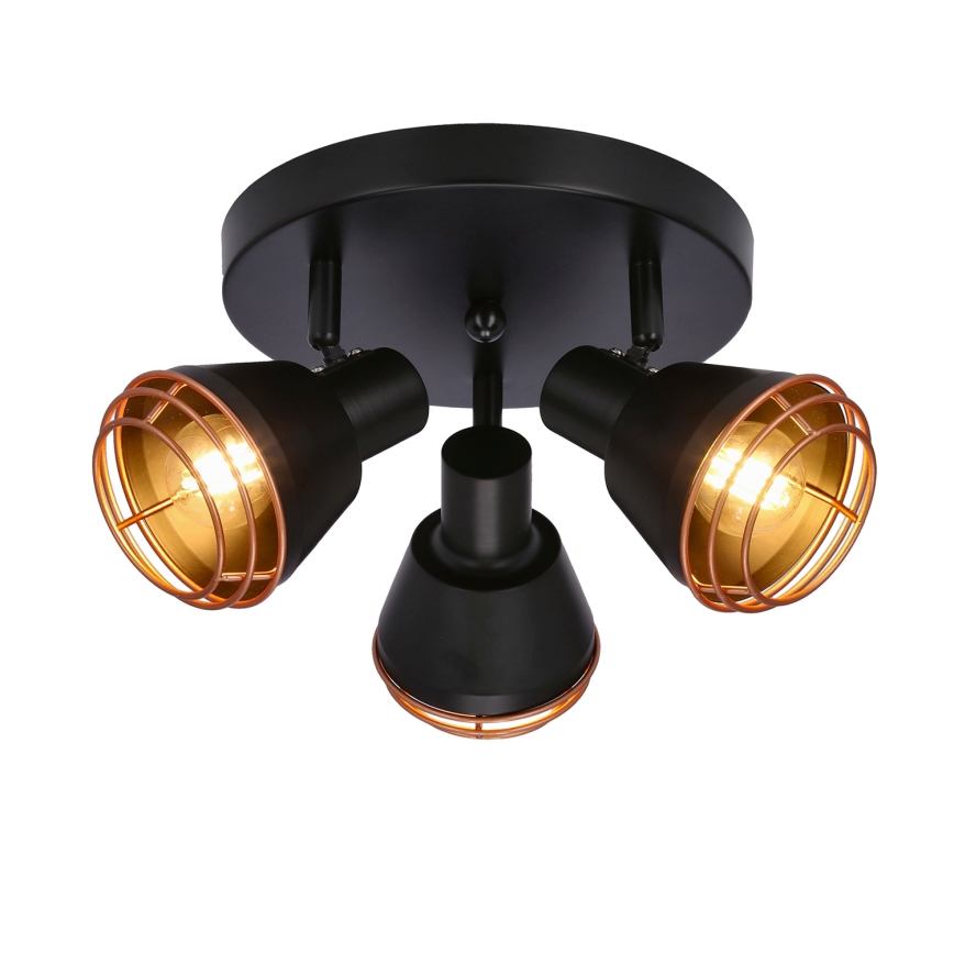 Точковий світильник NERIA 3xE14/40W/230V чорний/мідний