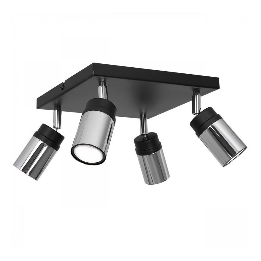 Точковий світильник NEST 4xGU10/8W/230V чорний/глянцевий хром
