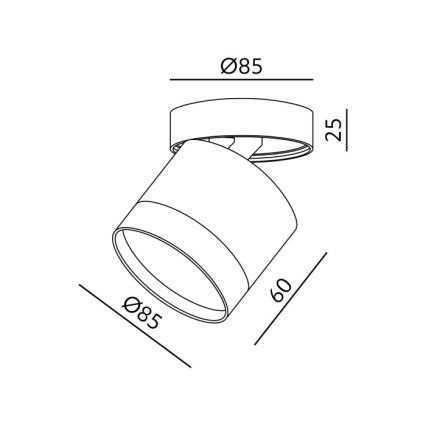Точковий світильник OH12F 1xGX53/35W/230V 8,5 см чорний