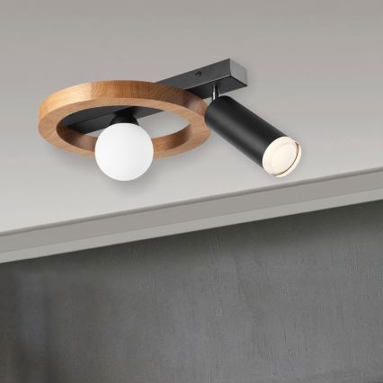 Точковий світильник OTIS 1xG9/5W/230V + 1xE27/15W/230V дуб