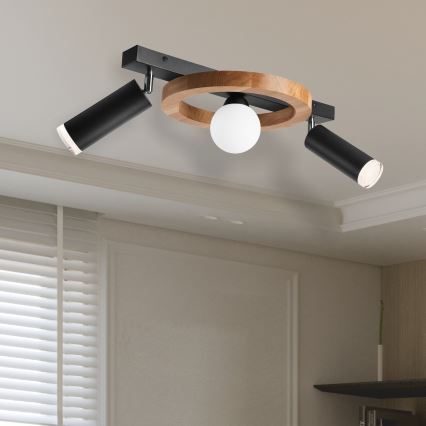 Точковий світильник OTIS 1xG9/5W/230V + 2xE27/15W/230V дуб