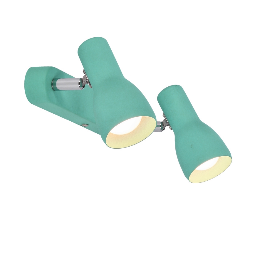 Точковий світильник PICARDO 2xE14/40W/230V бірюзовий