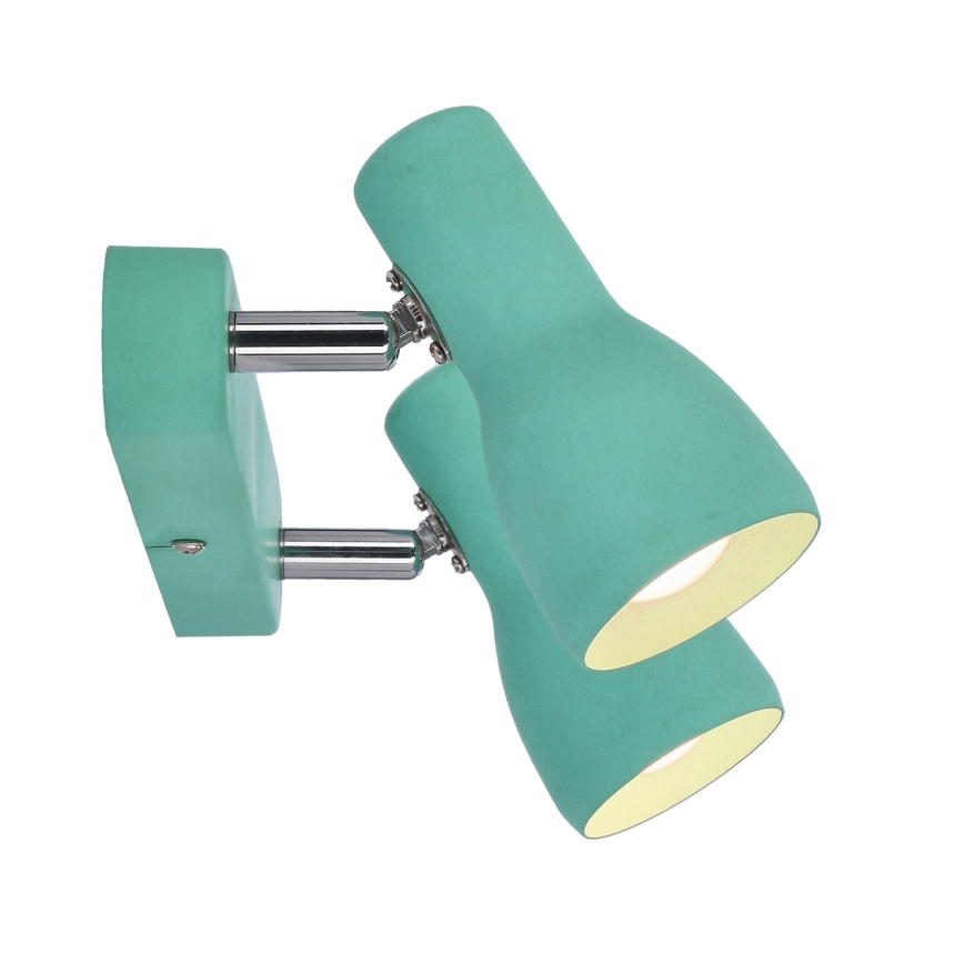 Точковий світильник PICARDO 2xE14/40W/230V бірюзовий