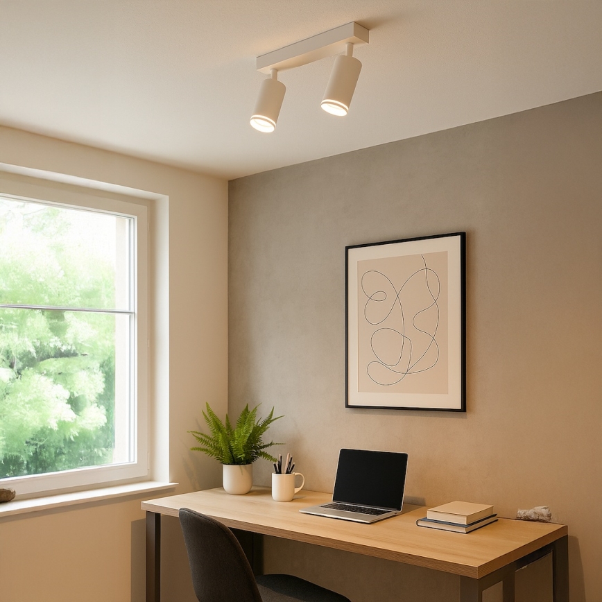 Точковий світильник PIPE 2xGU10/10W/230V білий