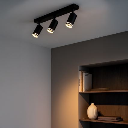 Точковий світильник PIPE 3xGU10/10W/230V чорний