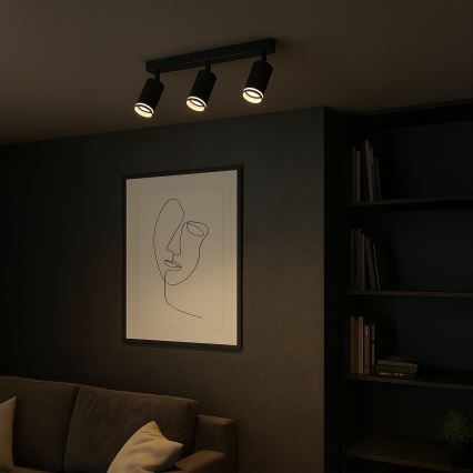 Точковий світильник PIPE 3xGU10/10W/230V чорний