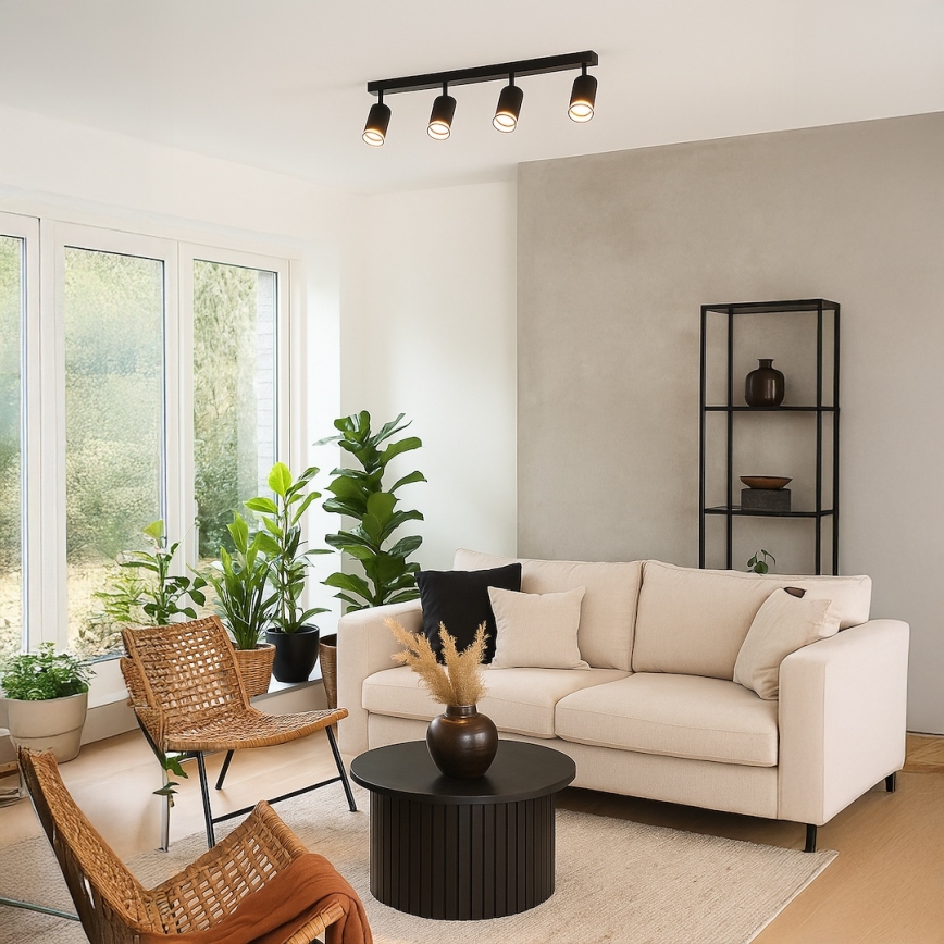 Точковий світильник PIPE 4xGU10/10W/230V чорний