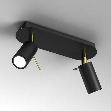 Точковий світильник PRESTON 2xGU10/40W/230V чорний/золотий