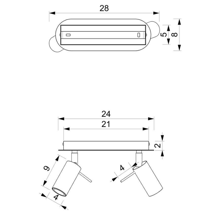 Точковий світильник PRESTON 2xGU10/40W/230V чорний/золотий