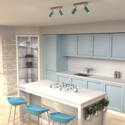 Точковий світильник PRESTON 2xGU10/40W/230V синій