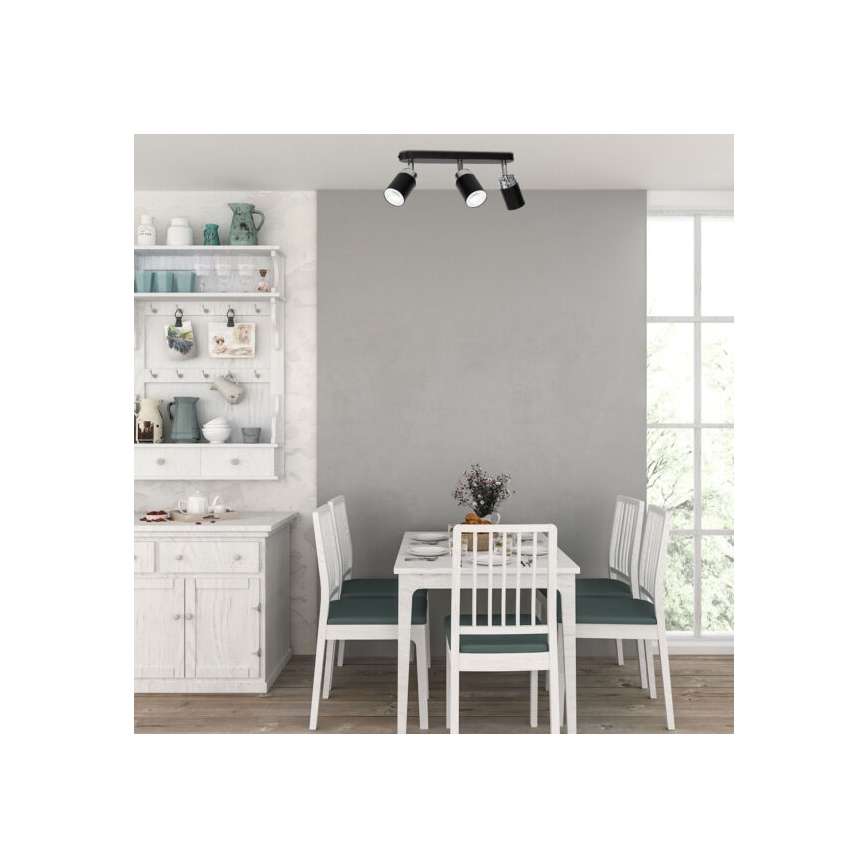 Точковий світильник RENO 3xGU10/8W/230V чорний/глянцевий хром