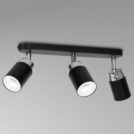 Точковий світильник RENO 3xGU10/8W/230V чорний/глянцевий хром