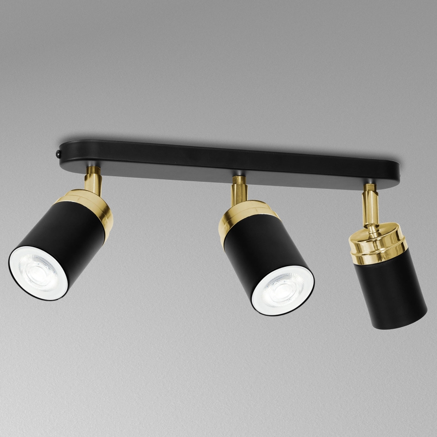 Точковий світильник RENO 3xGU10/8W/230V чорний/золотий